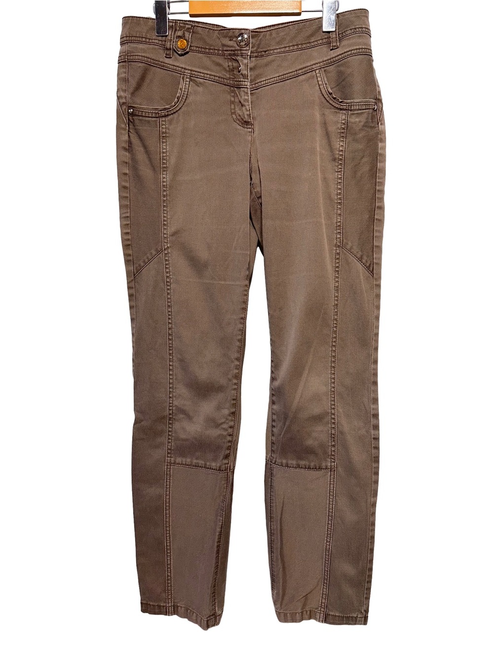 CRISCA Brown Moto Panel Low Rise Skinny Jeans Utility Western Grunge